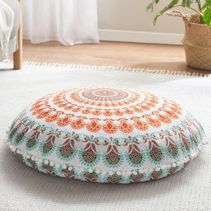 Round Large Pillows Seating for Adults, Bohemian Mandala